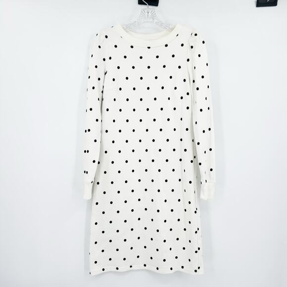 Talbots Joy Dot White & Black Cotton Terry Shift Dress Polka Dot Womens Size XS - Picture 3 of 11